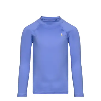 Stretch Poly Jersey-Ls Rashguard-Sw Swimwear Uv Clothing Uv Tops Blue Ralph Lauren Kids