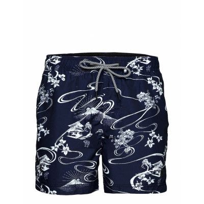 Super 5s Beach Volley Badshorts Blå Superdry