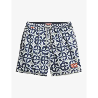 Superdry Tile Print 16 Swim Short Marinblå
