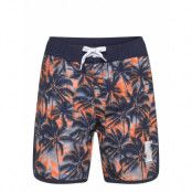 Swim Long Shorts, Aop Badshorts Multi/patterned Color Kids