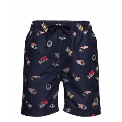 Minymo Swim Shorts Aop Marinblå