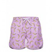Swim Shorts Sandhamn Bananas Purple Badshorts Rosa DEDICATED