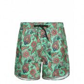 Swim Shorts Sandhamn Indian Flowers Multi Color Badshorts Grön DEDICATED