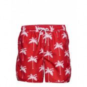 Swim Shorts Sandhamn Palms Badshorts Röd DEDICATED