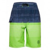 Swim Shorts Striped Upf 30+ Badshorts Grön Color Kids