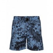 Swim Shorts W?. Tropic Print Badshorts Blå Lindbergh