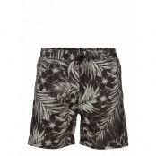 Swim Shorts W?. Tropic Print Badshorts Svart Lindbergh