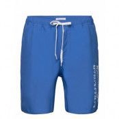 Swim Shorts With Elastic Waist And Badshorts Blue Knowledge Cotton Apparel