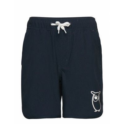 Swim Shorts With Elastic Waist And Badshorts Khaki Green Knowledge Cotton Apparel