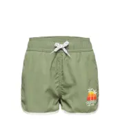 Swimshorts Solid Khaki Badshorts Grön Lindex