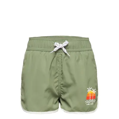 Swimshorts Solid Khaki Badshorts Grön Lindex