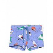 Swimtrunk Aop Badshorts Blue Lindex