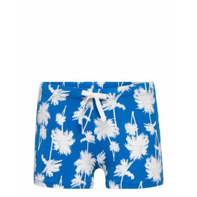 Swimtrunk Sb Aop Palms Badshorts Blå Lindex