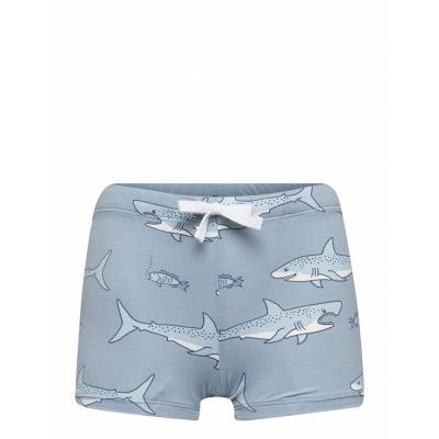 Swimtrunk Sb Aop Sharks Fish Badshorts Blå Lindex