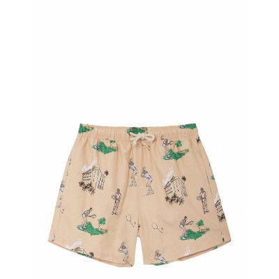 Pompeii Tennis Swim Trunks Beige