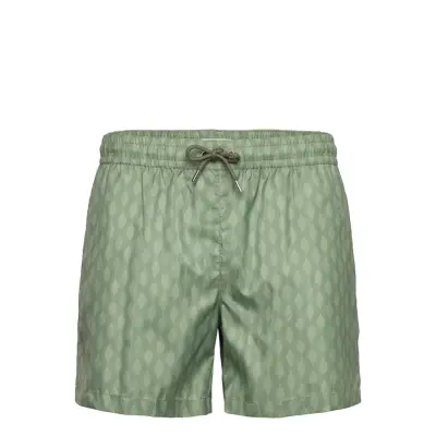 The Resort Co. Classic Swim Shorts Green Waves Grön