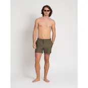The Resort Co. Classic Swim Shorts Olive Seersucker - Khaki green - S 35 cm