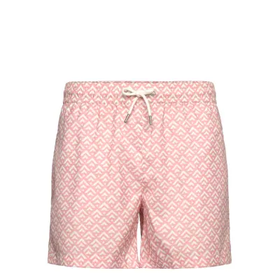 The Resort Co. Classic Swim Shorts Rose Chevron Rosa