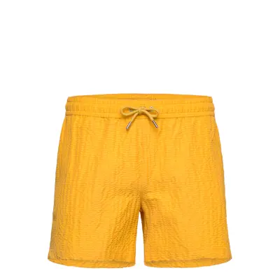 The Resort Co. Classic Swim Shorts Yellow Seersucker Gul