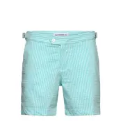 The Resort Co. Tailored Swim Shorts Turquoise Seersucker Blå