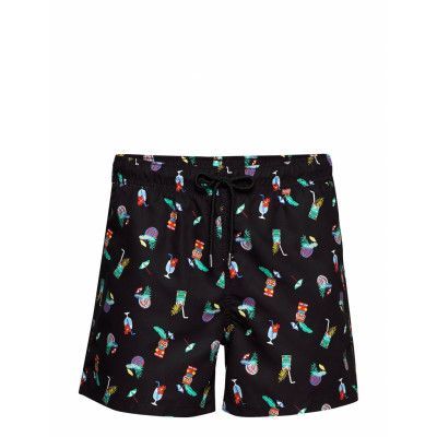 Happy Socks Tiki Soda Swim Shorts Svart