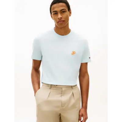 Tommy Hilfiger Script Monogram Swimshop Tee - Blue - L