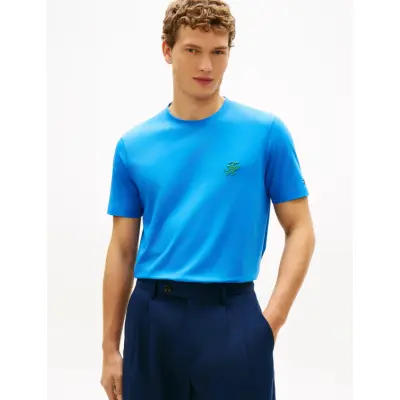 Tommy Hilfiger Script Monogram Swimshop Tee - Blue - XXL