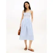 Tommy Hilfiger Swimshop Seersucker Smocked Drs - Blue - M