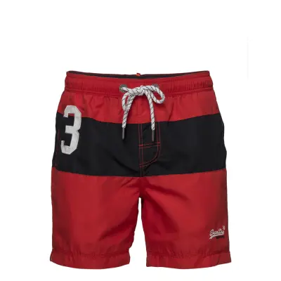 Waterpolo Banner Swim Short Badshorts Röd Superdry