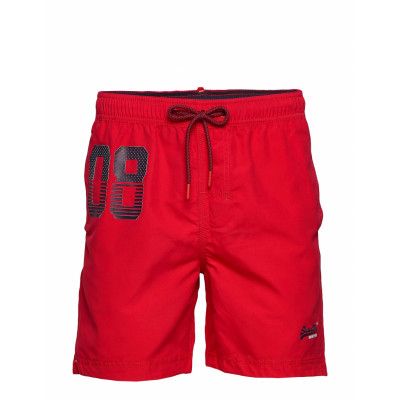 Waterpolo Swim Short Badshorts Röd Superdry