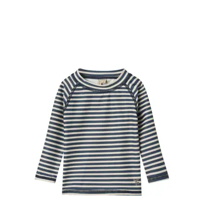 Wheat Swim T-Shirt L/S Dilan Marinblå