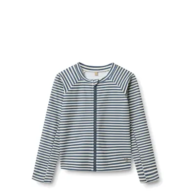 Wheat Swim T-Shirt L/S Zip Ada - Blue - 152