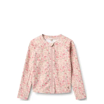 Wheat Swim T-Shirt L/S Zip Ada - Pink - 140