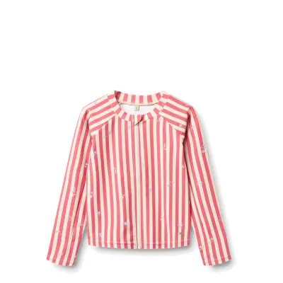 Wheat Swim T-Shirt L/S Zip Ada - Red - 128