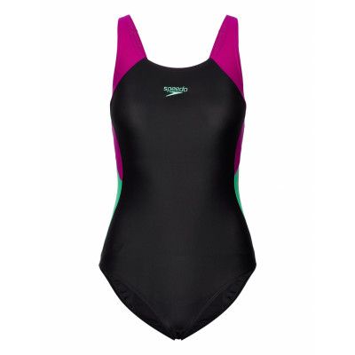 Speedo Womens Colourblock Splice Muscleback Svart