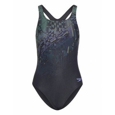 Speedo Womens Digital Printed Medalist Svart
