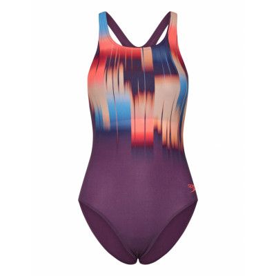 Speedo Womens Digital Printed Medalist Lila