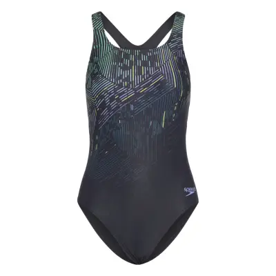 Womens Digital Printed Medalist Sport Swimsuits Svart Speedo