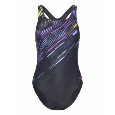 Womens Digital Printed Medalist Sport Swimsuits Svart Speedo