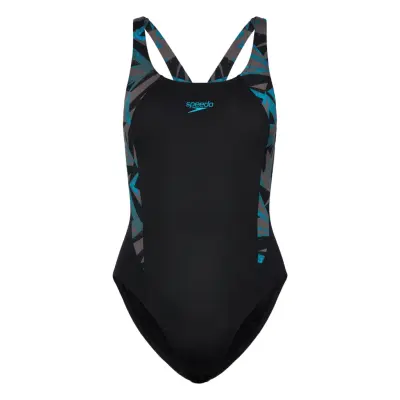 Womens Hyper Boom Splice Muscleback Sport Swimsuits Black Speedo