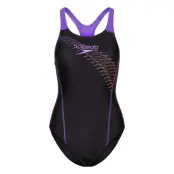Speedo Womens Medley Logo 1 Piece Svart