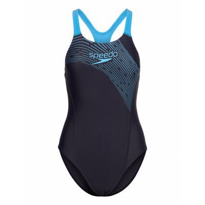 Speedo Womens Medley Logo 1 Piece Marinblå