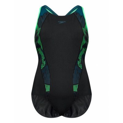 Speedo Womens Placement Laneback 1 Pc Svart