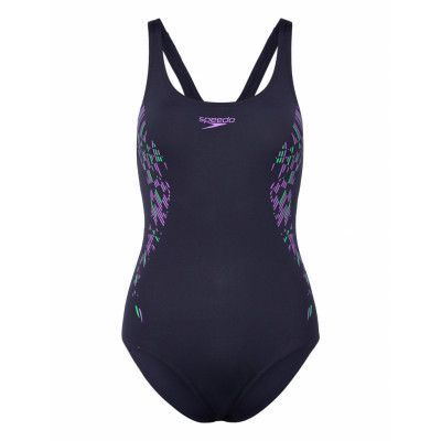 Womens Placement Muscleback Sport Swimsuits Navy Speedo