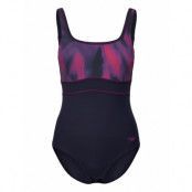 Womens Shaping Contoureclipse Printed 1 Piece Sport Swimsuits Navy Speedo