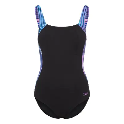 Speedo Womens Shaping Lunalustre Printed 1 Piece Marinblå