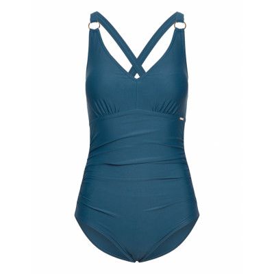 Speedo Womens Shaping V Neck 1 Piece Blå