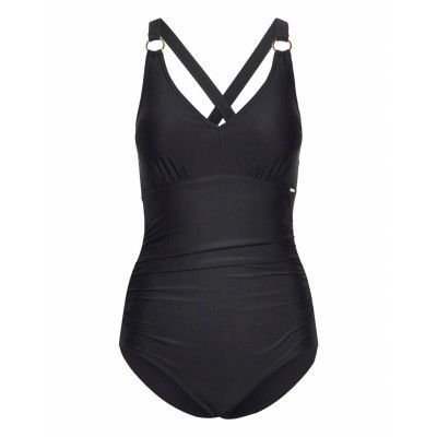 Womens Shaping V Neck 1 Piece Sport Swimsuits Svart Speedo