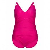 Speedo Womens Shaping V Neck 1 Piece Rosa