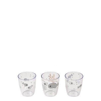 Yummy Mini Glass 3 Pcs Sea Friends Home Meal Time Cups & Mugs Cups Grey D By Deer